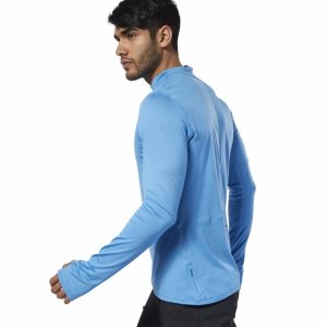 Reebok Running Essentials Quarter Zip Sweatshirt Herren - Blau - DE 164-IXP